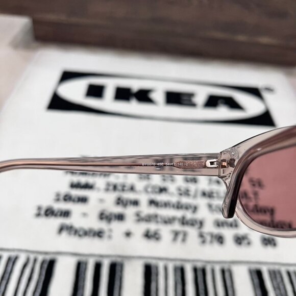 Bally Oval 54mm Round Sunglasses in Rose Transparent Frame main image 5